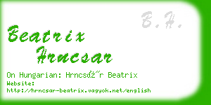 beatrix hrncsar business card